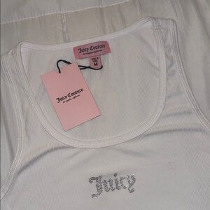 Rhinestone juicy logo tank top
